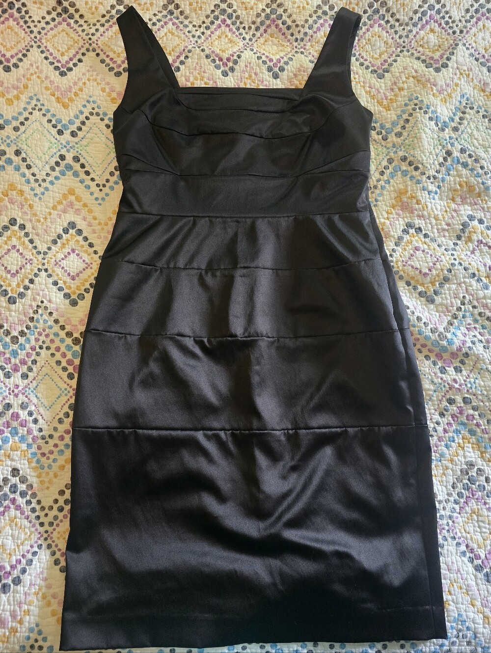 Evan Picone Dress Womens Sleeveless Black Stretch Polyester